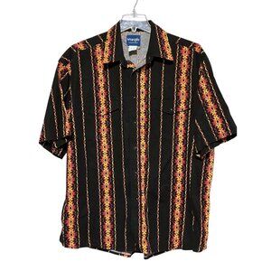 Vintage Wrangler Brushpopper Shirt 3X Short Sleeves Snap Closure Western